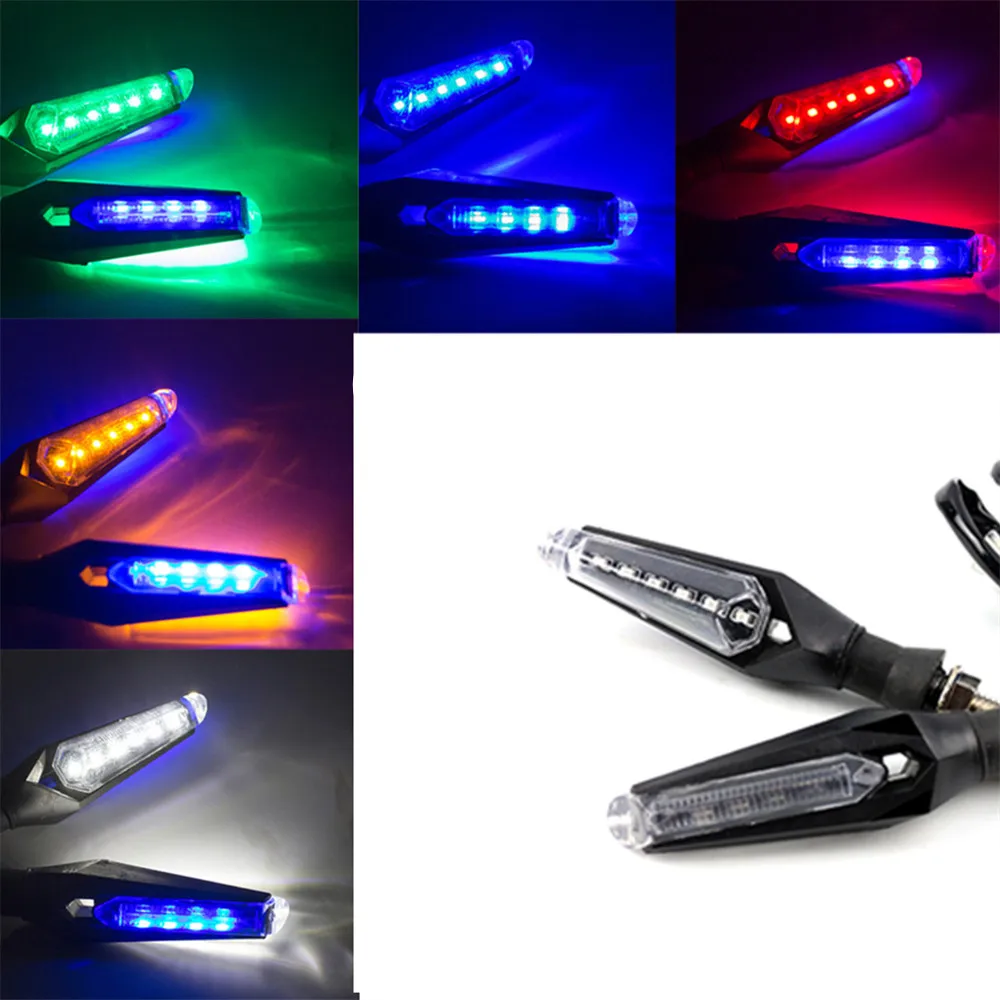 

2pcs 12 LED Motorcycle Turn Signal Lights Bendable Flashing Motorbike Indicator Blinker Moto Tail Lights Signal Lamp for Harley
