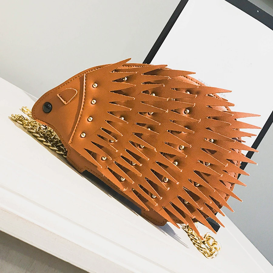 

Personality Rivet Hedgehog Women Messenger Bags Animal Shoulder Bags for Teenager Girls Designer Chain Crossbody Bag Handbags