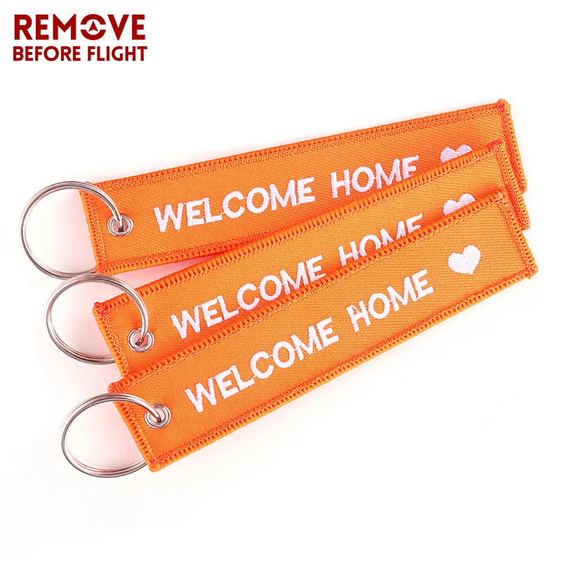 Fashion Jewelry Keychain for Cars and Motorcycles Embroidery Key Chain Key Fobs REMOVE BEFORE FLIGHT Black Keychain Safety Tag8