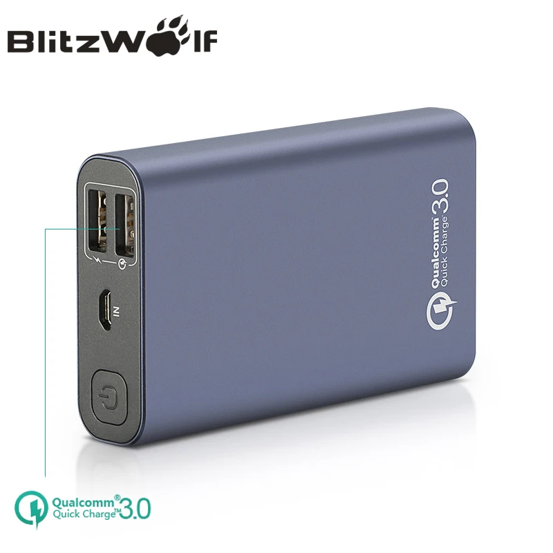 imágenes para BlitzWolf BW-P3 Original Cargador de Teléfono Universal 10000 mAh 18 W QC3.0 Rápida 3.0 Puerto Dual USB Banco de la Energía de Batería Externa imágenes para BlitzWolf BW-P3 Original Cargador de Teléfono Universal 10000 mAh 18 W QC3.0 Rápida 3.0 Puerto Dual USB Banco de la Energía de Batería Externa