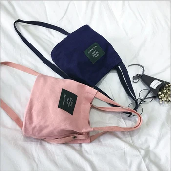

2019 New Korea Letter Preppy Style Shoulder Bag Simple Student Solid Color Canvas Bag Messenger Bag Crossbody Tote Female Women