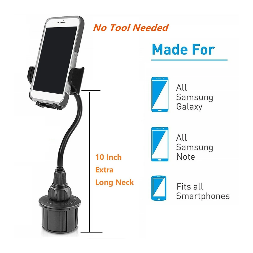 

360 Degree Car Water Cup Shape Phone Mount Holder With a Flexible Xtra Long Neck Adjustable Phone Holder Car Accessories