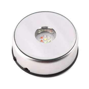 

Colorful LED Luminous Base Light Laser Rotating Crystal Display Base Stand Holder with AC US Adapter Glass Transparent Objects