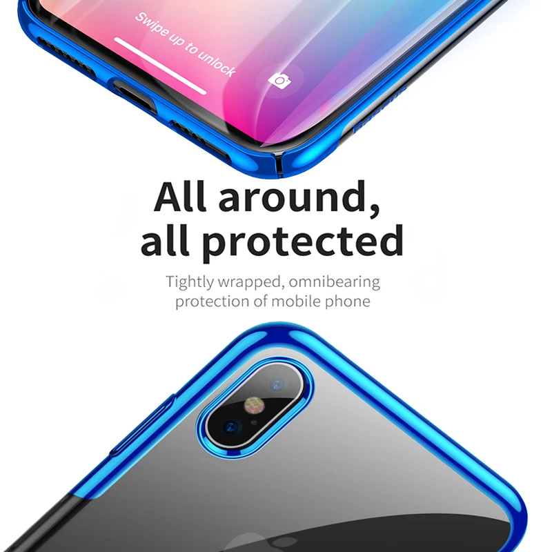 Прозрачный чехол Baseus для iPhone Xs Max Xr Xsmax, роскошный жесткий защитный чехол из поликарбоната, задняя крышка Fundas