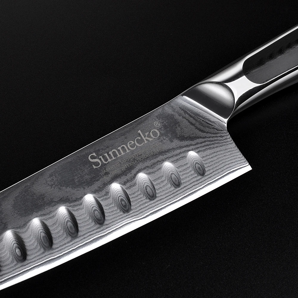  SUNNECKO Premium 7 inch Santoku Knife Damascus Steel Japanese VG10 Core Blade Kitchen Knives G10 Ha - 32855333950