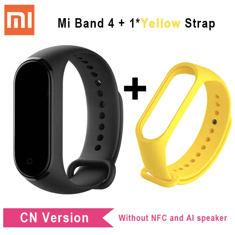 Xiaomi mi Band 4 глобальная версия CN версия браслет mi Band 4 цветной сенсорный экран Смарт-браслет умный браслет - Цвет: CN n Yellow