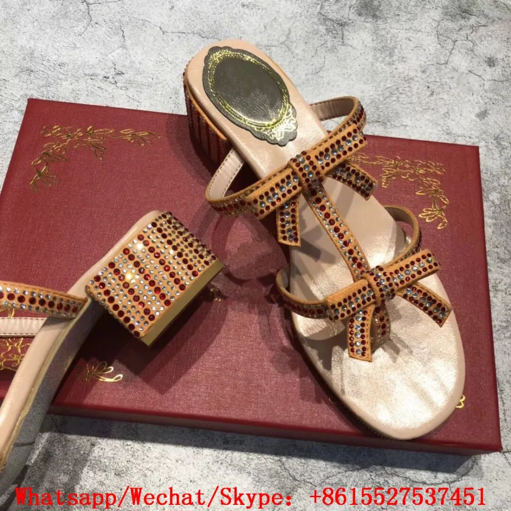 Zapatos Mode Maultiere Schmetterling Schuhe Platz Slip Sommer Design Frauen Hausschuhe High Show Frau Mujer Sandalen Heels As Strass knoten Auf Oa4qxw