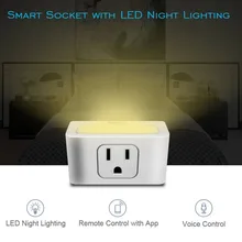 EUA Plug Plugue WI-FI Inteligente com LED Iluminação Home Office Tempo/Contagem Regressiva Tomada Inteligente de Controle de Voz LED Night Light