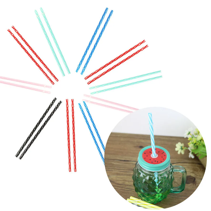 Zero 2017 10/20/50PC Colorful Reusable Hard Plastic Stripe Drinking