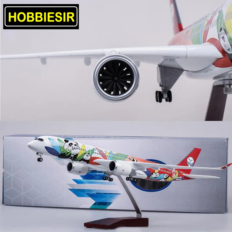 47 см 1/142 Airbus A350 Sichuan Panda Airline модель самолета Смола airframe W шасси и светильник игрушки самолет с фиксированным крылом