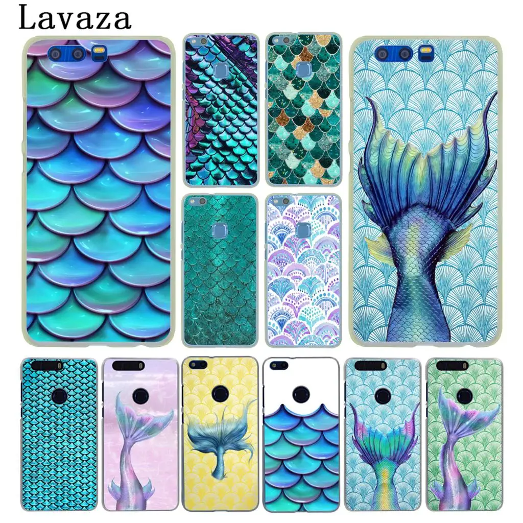 Жесткий чехол Lavaza Mermaid Fish Scale для Huawei Y9 Y7 Prime 2018 2019 Honor 20 10 8 8A 8X 9X 9 Lite 7C 7X 7A Pro |
