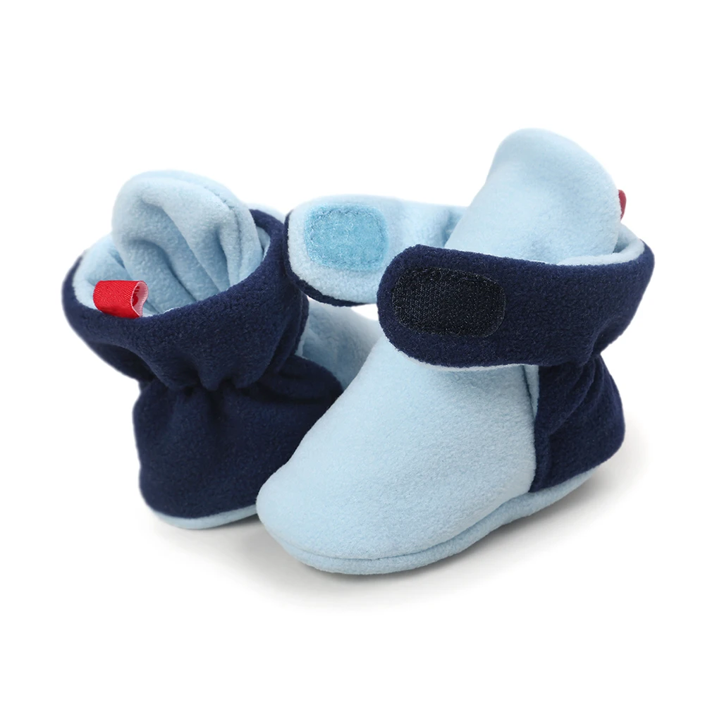 Зимние ботинки; обувь для новорожденных; детская обувь для маленьких мальчиков и девочек с мягкой подошвой из искусственного флиса; детская обувь для малышей; ботиночки унисекс для младенцев 0-18 месяцев