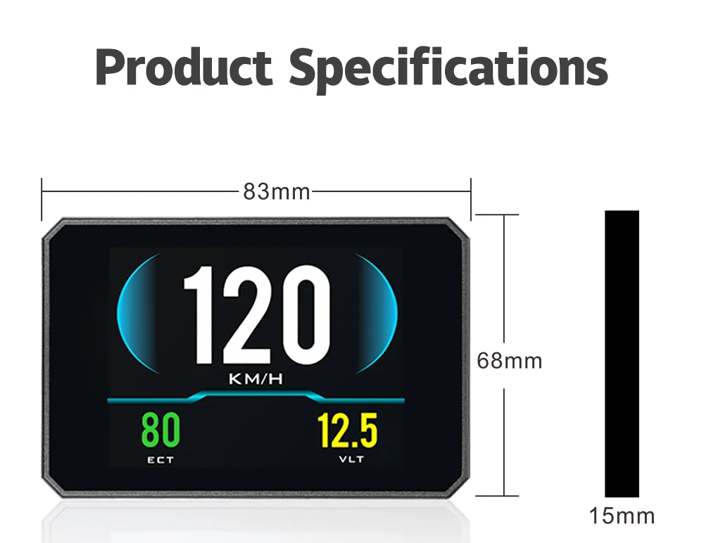 GEYIREN HUD Дисплей Измеритель Скорости Авто диагностический инструмент P16 OBD2 автомобильный двигатель Датчик Оборотов OBD2 бортовой компьютер для автомобиля