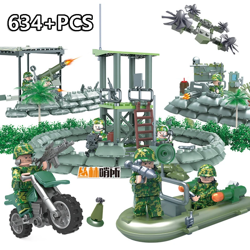 

634PCS Military Special forces Soldiers Weapon Building Blocks Brick Compatible LegoINGS Army Sets Educational toys for children