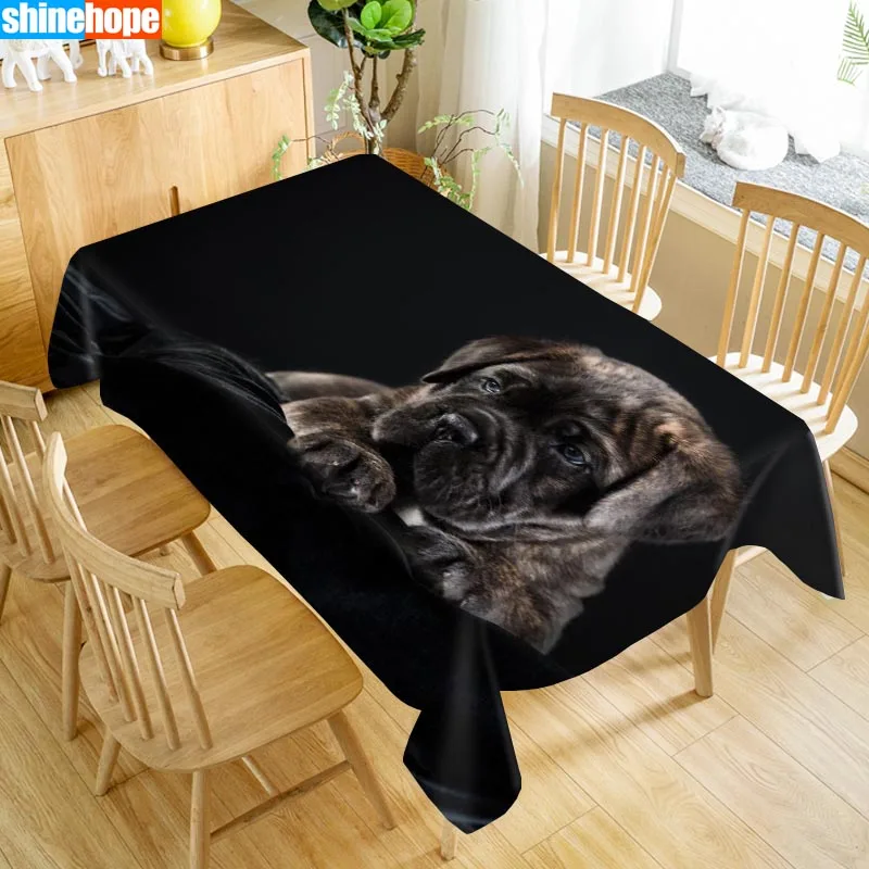 Animal Pattern Tablecloth Cane Corso Dog Table Cloth Dustproof Washable Cloth Rectangular Table Cover for Home table Decor - Цвет: tablecloths 24