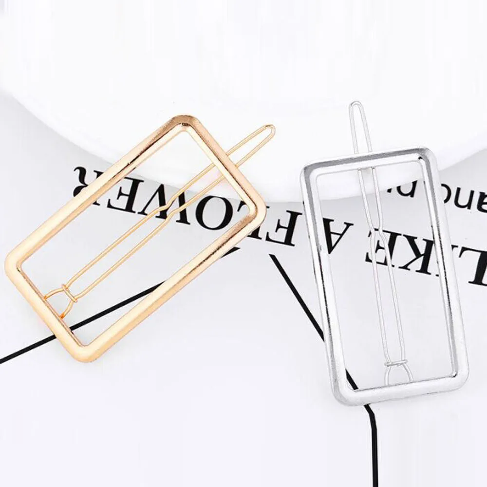 

New Fashion Hollow Metal Hairpin Geometry Rectangle Hair Clip Women Girls Hair Pin Jewelry Hair Accessories Delicate Hair Pin