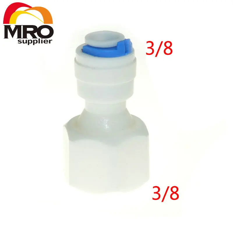 

3/8 inch OD Tube * 3/8 inch Female Straight Fitting Quick Connect Aquarium RO Water Female BSP and Tube Connection ST015 E