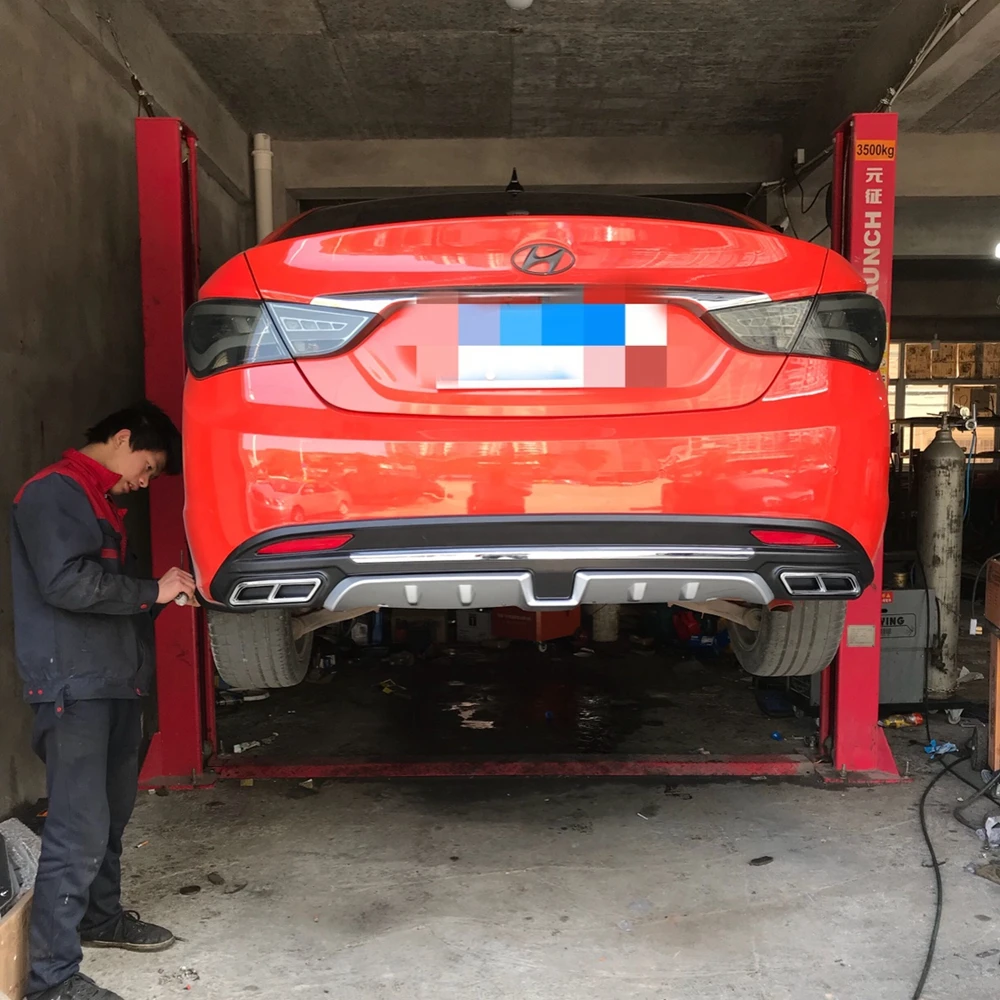 MONTFORD для hyundai Sonata ABS задний бампер диффузор защитные бамперы Гвардии Protector опорная плита спойлер крышка 1 шт