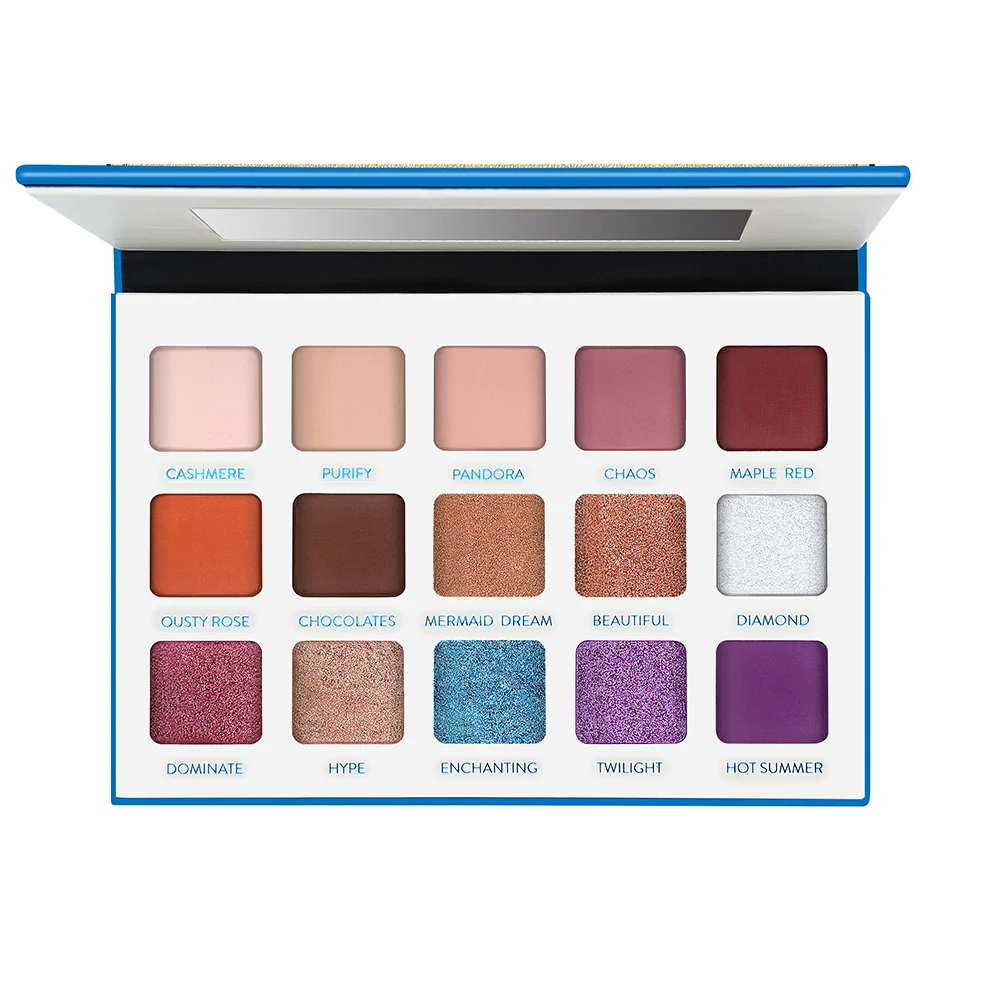 

AURELIFE 15 colors SEA HEART Matte Eye shadow Pallete Make Up Earth Shimmer EyeShadow Makeup Glitter Waterproof Lasting Makeup