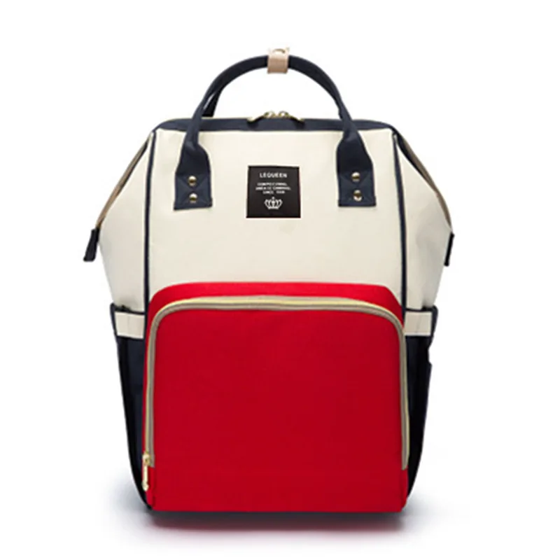 Lequeen модная сумка для подгузников для мам, брендовая Большая вместительная детская сумка, рюкзак для путешествий, дизайнерская сумка для ухода за ребенком - Цвет: red white and blue