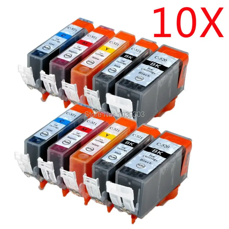 

10 X W/Chip PGI520 CLI521 Compatible ink cartridge For canon MP640 / MP640R / MP648 / MP980 / MP988 / MP990 / MP996 printer
