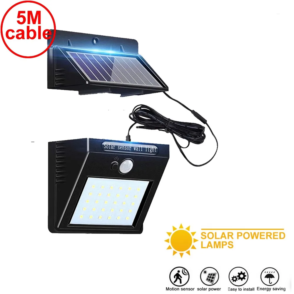 

30 leds solar light split panel bulb led lamp hanglampen 3 mode ceiling wall security street fence lights for home living room