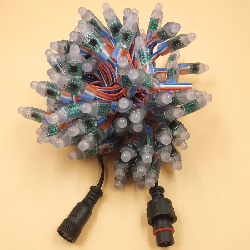 

18awg 100pcs/string DC12V Smart WS2811 Bullet led pixel ip68 colorful wire with bare wire/JST/13.5mm/18.5mm/xconnect connectors