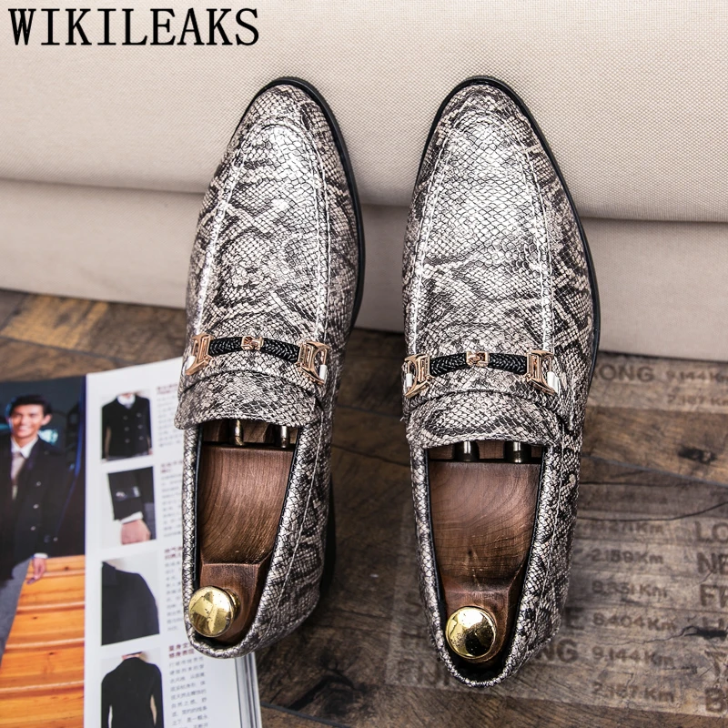 

snakeskin dress shoes men elegant italian brand wedding shoes men formal coiffeur suit shoes men office sepatu slip on pria bona