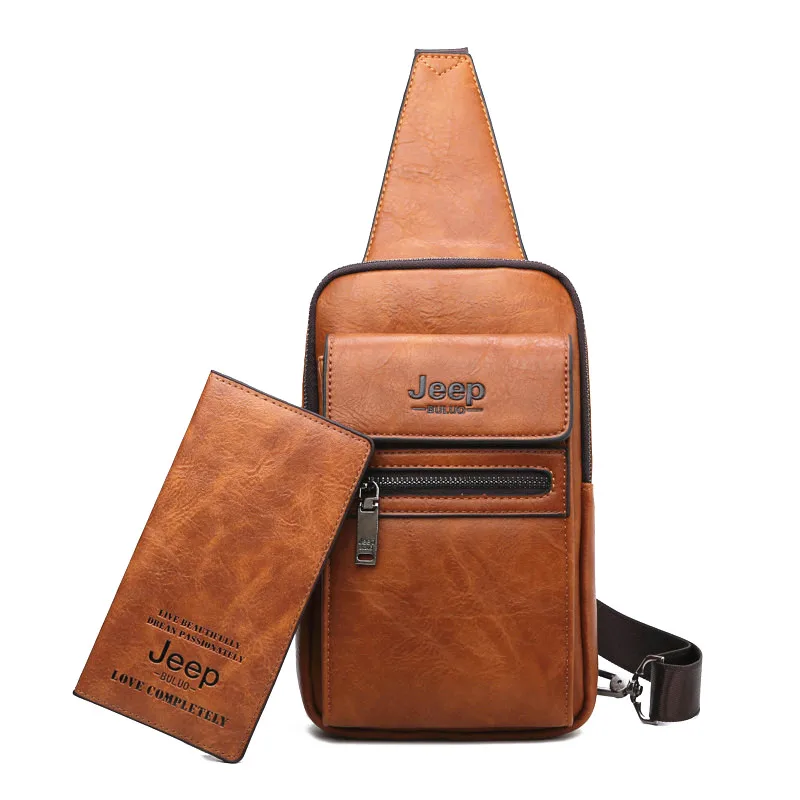 JEEP BULUO, высокое качество, мужские нагрудные сумки, спилок, кожа, большой размер, сумка через плечо, для молодых людей, известный бренд, сумки на ремне - Цвет: 8804-8888-Orange