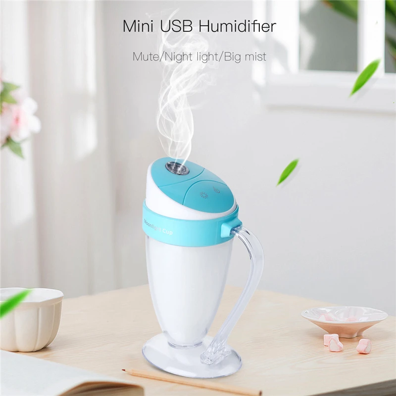 

USB Mist Humidifier for Home Office Car Travel 110ml Mini Portable Humidifier with 7 Color LED Lights and No Noise 43