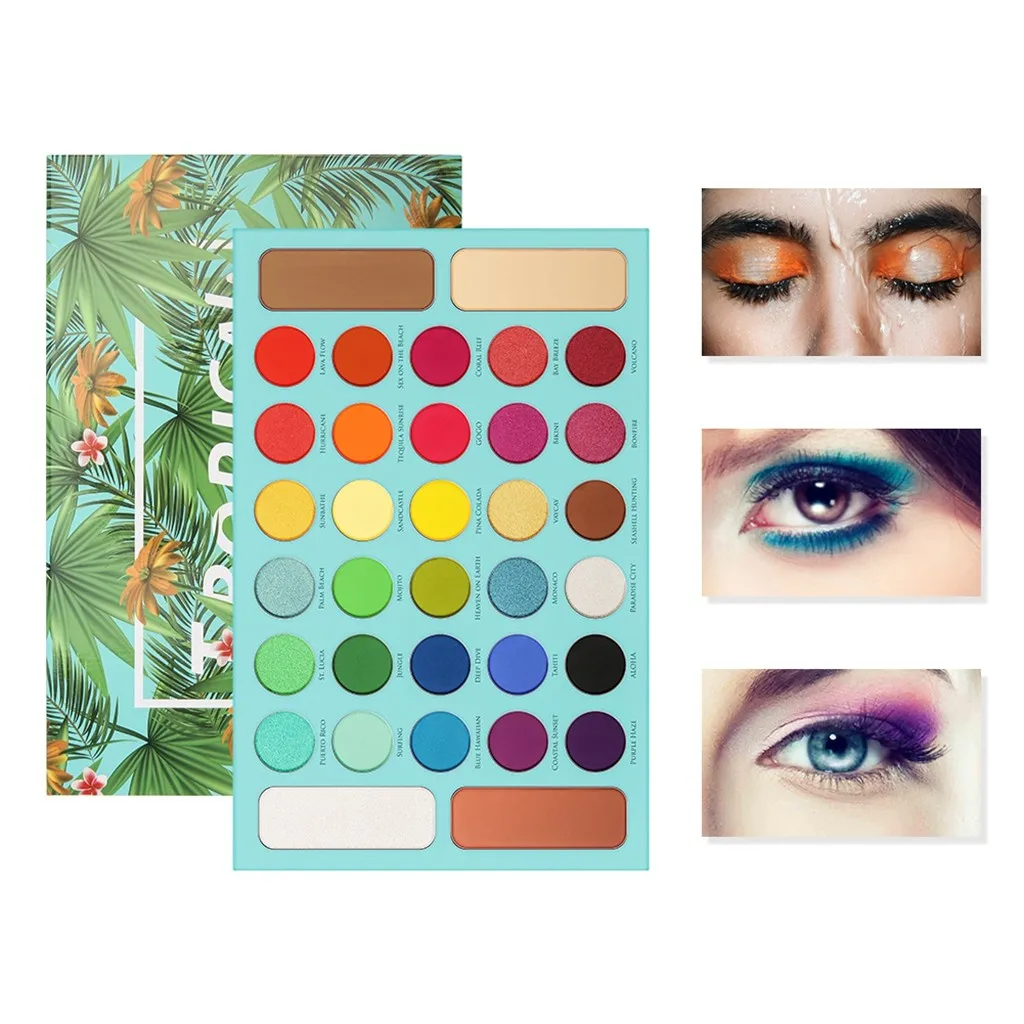 

Beauty blogger recommended 34 Color Eyeshadow Matt Highlights Durable Waterproof Eye Shadow Tray pro make up palette set