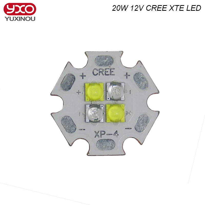 New 12V Cree XTE LED XT-E 4Chips 4W-18W 20W LED Emitter instead of MKR XHP50 Cool White Warm White LED with 20MM Cooper PCB