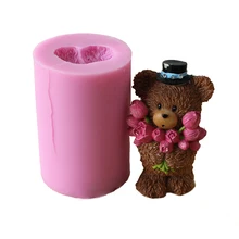 Nicole Silicone Soap Candle Mold 3D Bear Shape DIY Handmade Soap Mould Craft Chocolate Resin Clay Decorating Tool