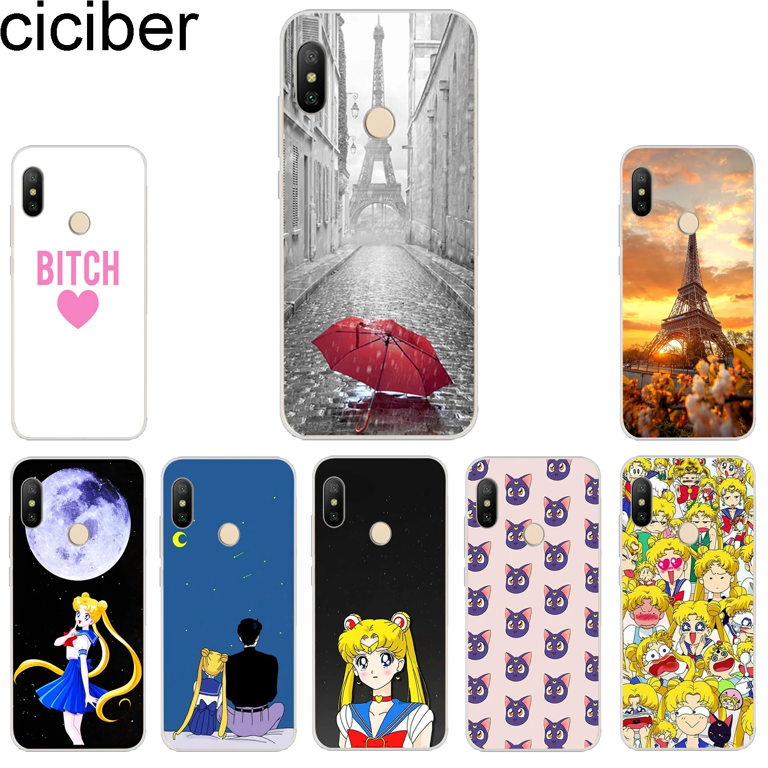 Ciciber чехол для телефона Xiaomi Redmi Note 7 6 5 5A 4 4X 3 Pro мягкий TPU S2 5Plus 6A 4A 3S Y1 Lite Sailor Moon |