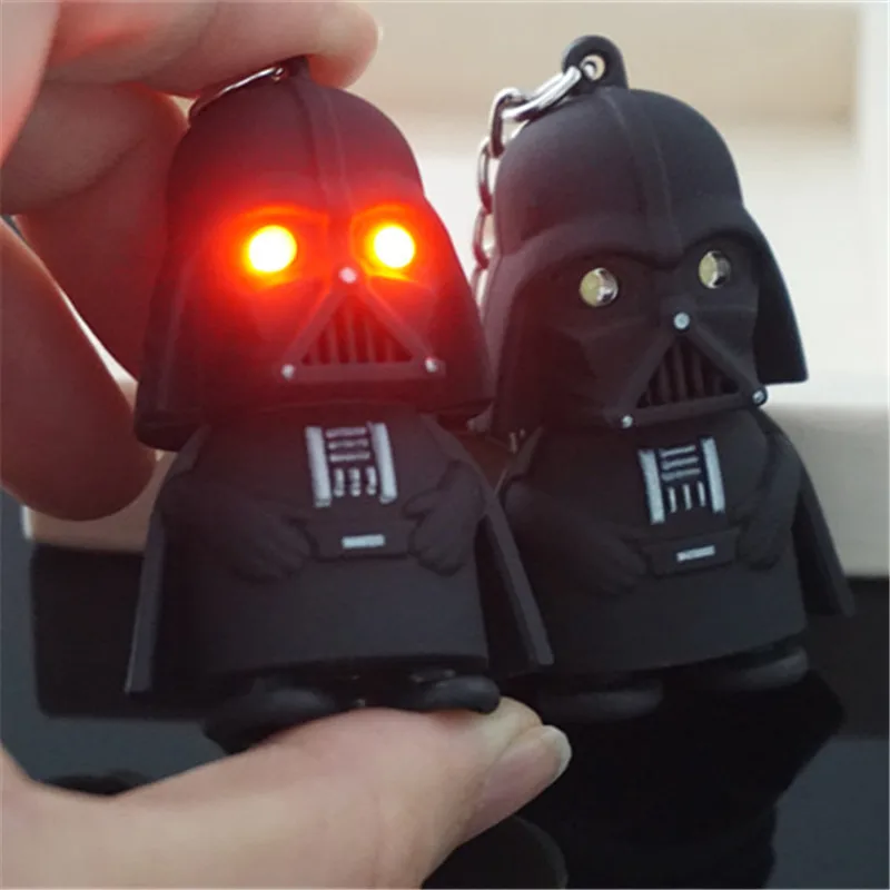 LED Flashlight Keychain Darth Vader Star War Yoda Keychains Anakin