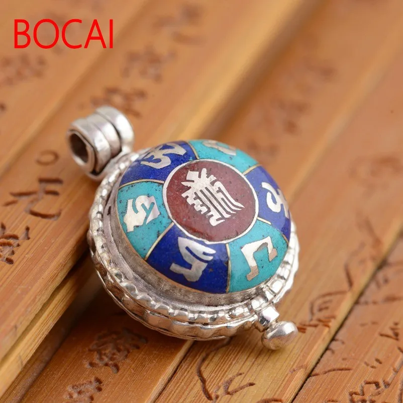 

S925 Sterling Silver Pendant gawu box can be opened six words for both men and women