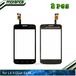 2 шт. 3,8 ''E445 Touch Panal для LG Optimus L4 II Dual E445 сенсорный экран планшета датчик переднее стекло объектив панели черный белый