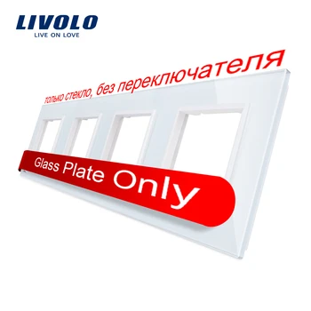 

Livolo Luxury White Crystal Glass Switch Panel, 294mm*80mm, EU standard,Quadruple Glass Panel For Wall Socket C7-4SR-11