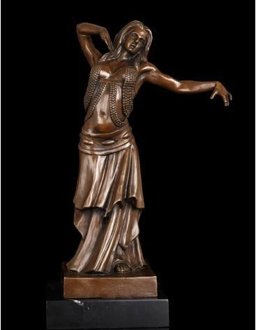 

Art Deco Sculpture Dancing Woman Attractive Girl Bronze Statue Signed