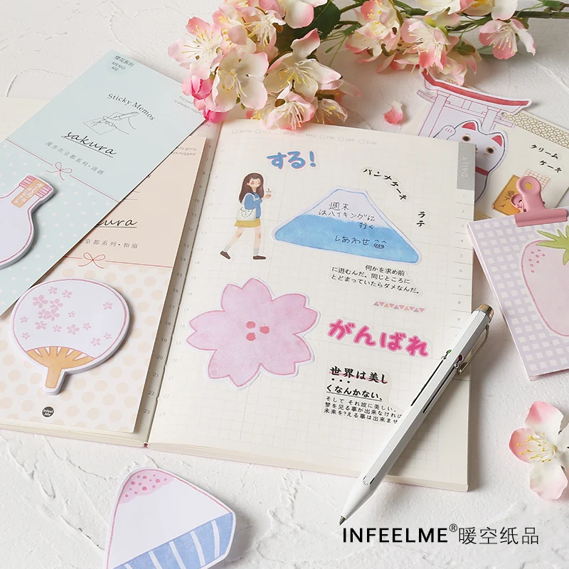 

1set Memo Pads Sticky Notes Strolling in the Kyoto series notepad Scrapbooking Stickers Office School stationery Bookmark