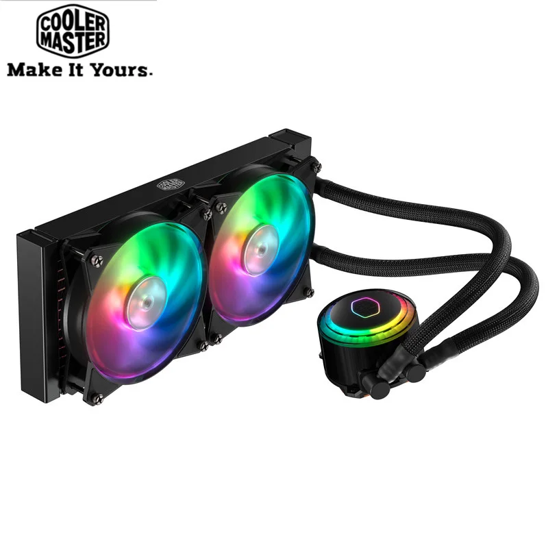 Охладитель для процессора Master жидкий кулер 120 мм RGB тихий вентилятор Intel 775 115X 2011 2066