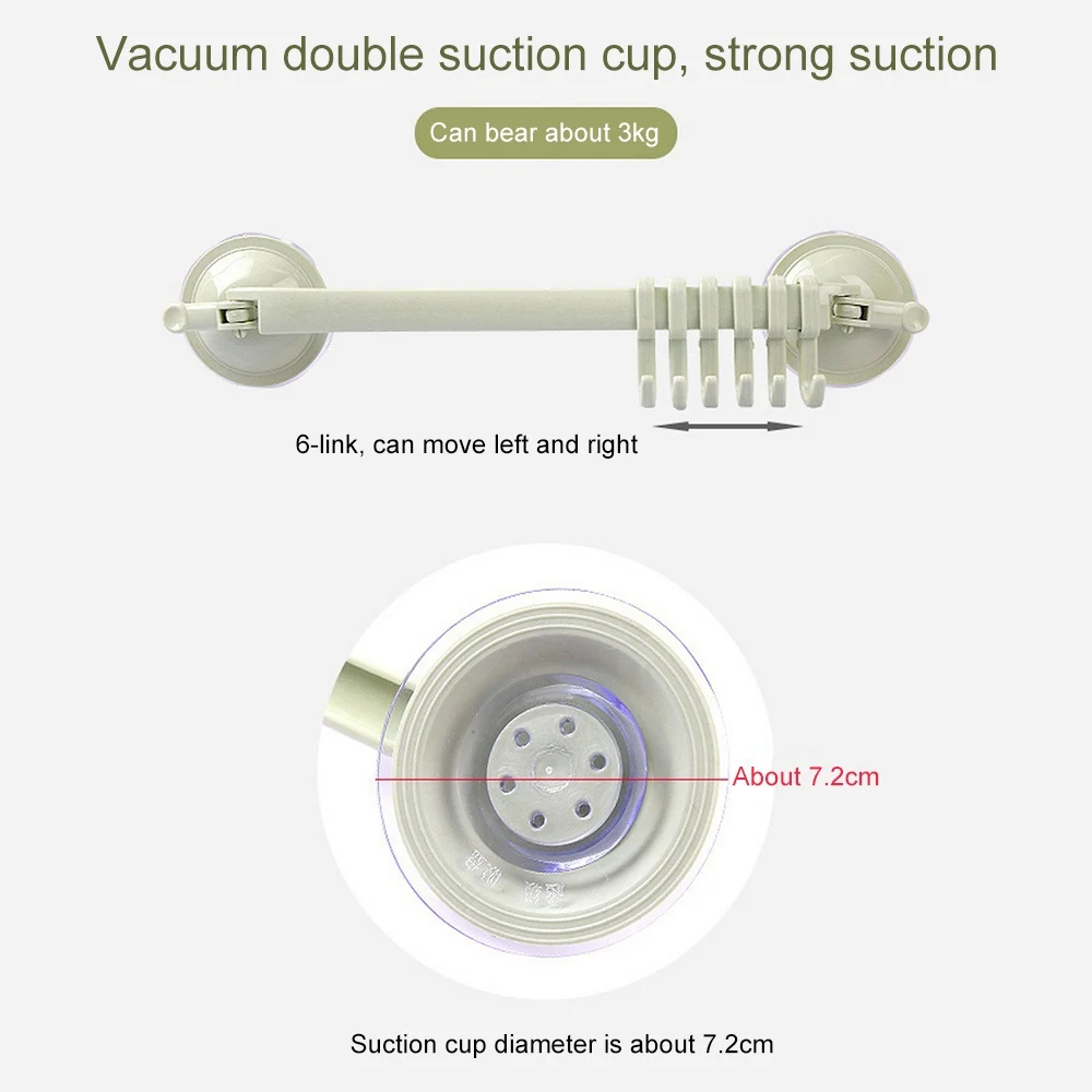 6 секционная настенная подвесная Скоба Регулируемый многоцелевой крюк для полотенца Кронштейн для ванной Аксессуары для всасывания кухонные крюковые инструменты