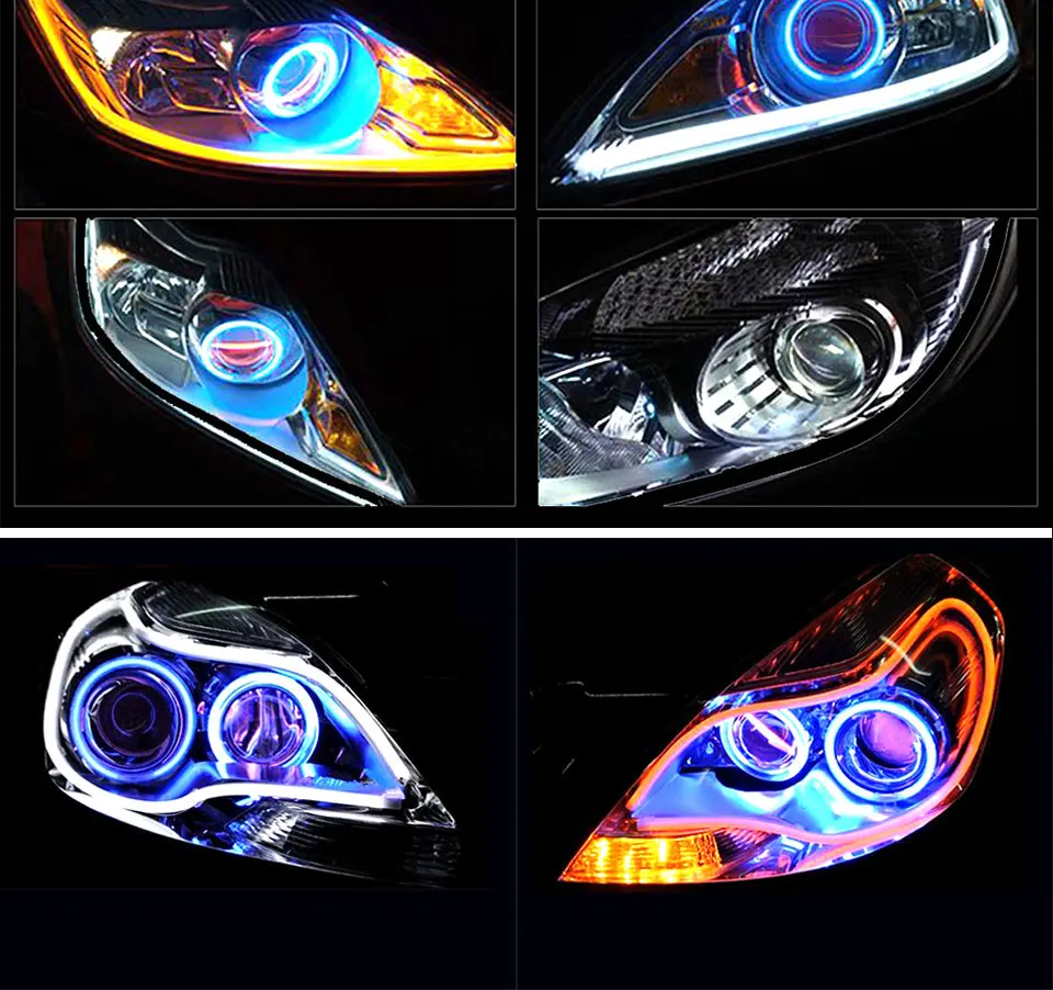 Cold White Car Angel Eye COB Light Circle Ring Headlight Lamp 12V Auto DRL Decoration Fog Lights Bulb 60CM-120CM 6000K (14)