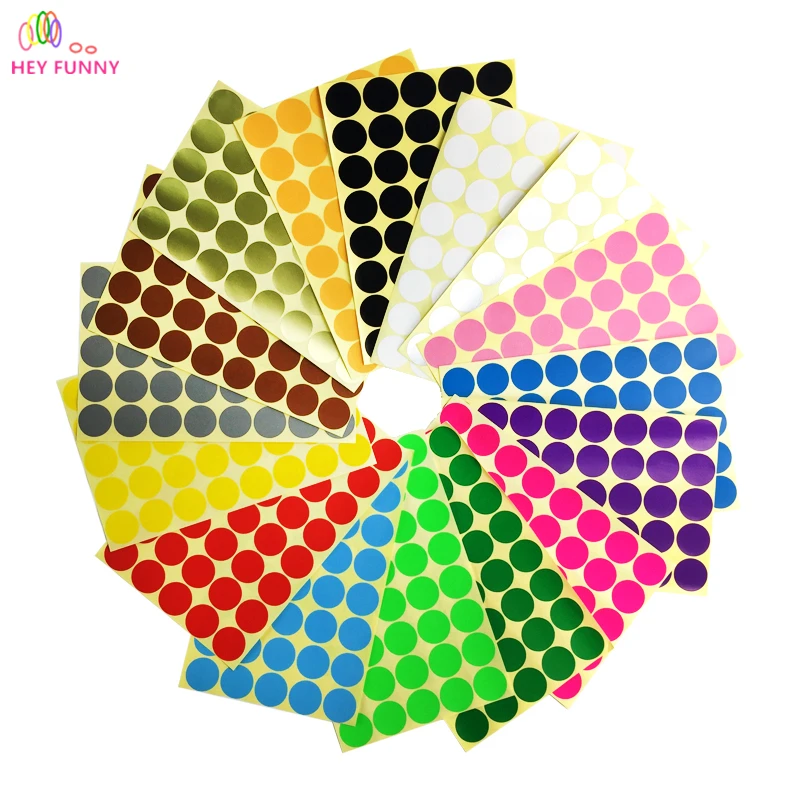 HEY FUNNY 40dot/sheet 20sheets/lot Diameter 25mm Colorful Round Adhesive Stickers Blank Dots DIY Labels Party Decor 16 colors | Дом и сад