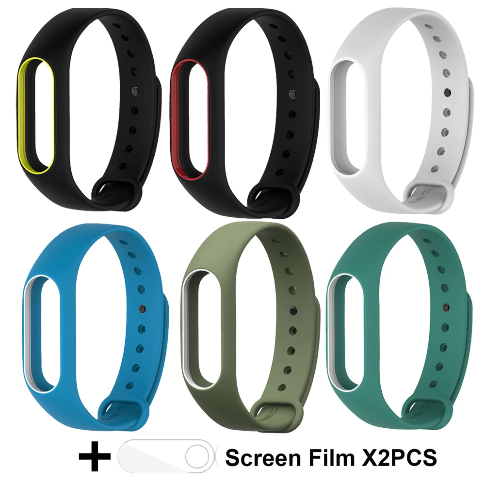 Ремешок Xiaomi Mi Band 2 для сменный силиконовый браслет набор 6 шт.|Смарт-аксессуары| |