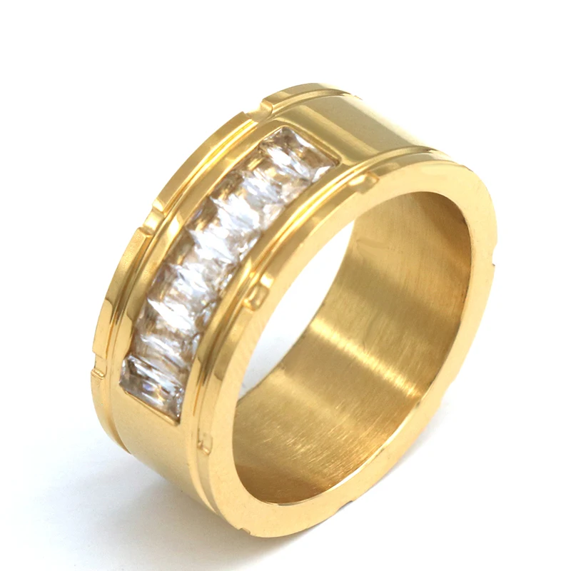 

2018 Simple Style Gold Color Stainless Steel Rings For Women Men Stainless Steel Wedding Rings