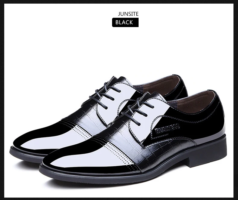 Crocodile pattern leather office men dress shoes fashion black  formal shoes men elegant business oxford wedding shoes NET626 7