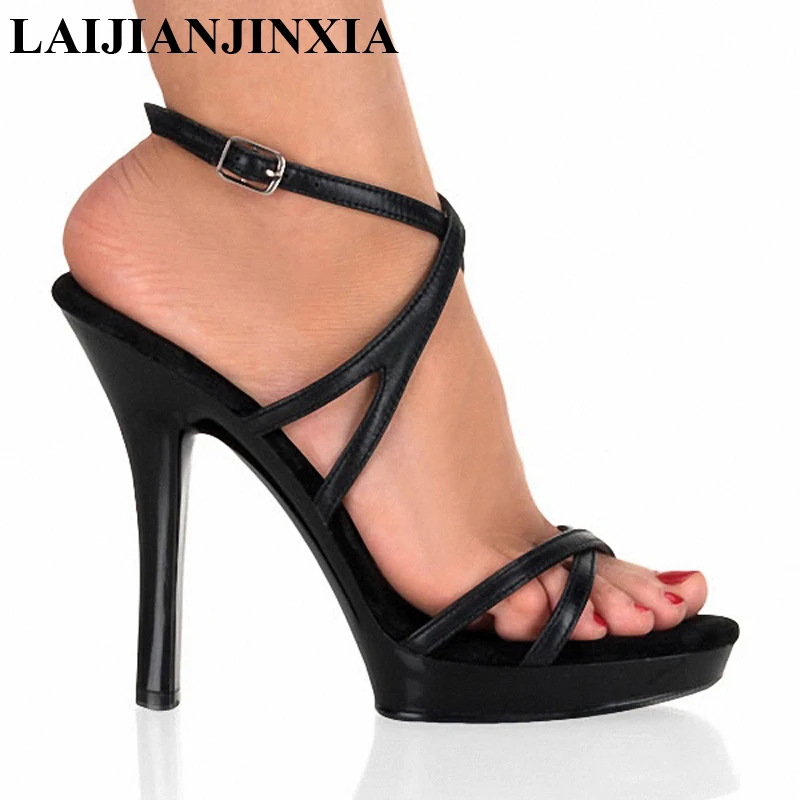 LAIJIANJINXIA 13cm sandals high-heeled shoes 5 inch platform gladiator dance shoes sexy women's shoes sexy clubbing high heels