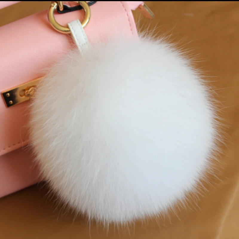 

Glaforny 2016 Hot Sale Charm Fluffy Fox Fur Ball Pom Poms Key Chains Plush Keychain Car Key Ring Bag Purse Pendant Fur Accessory