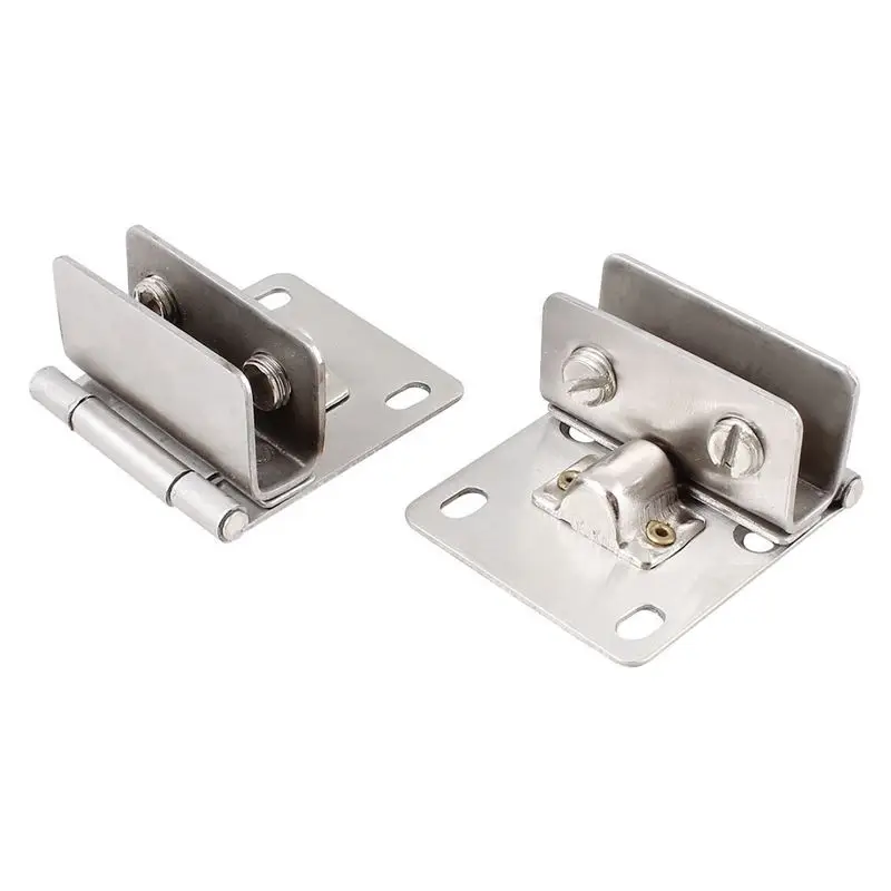 

2 pieces Hinge for glass door, thickness 10 mm, for bathroom, silver color